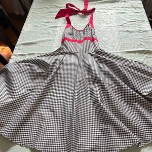 B&w checkered halter Pinup rockabilly dress